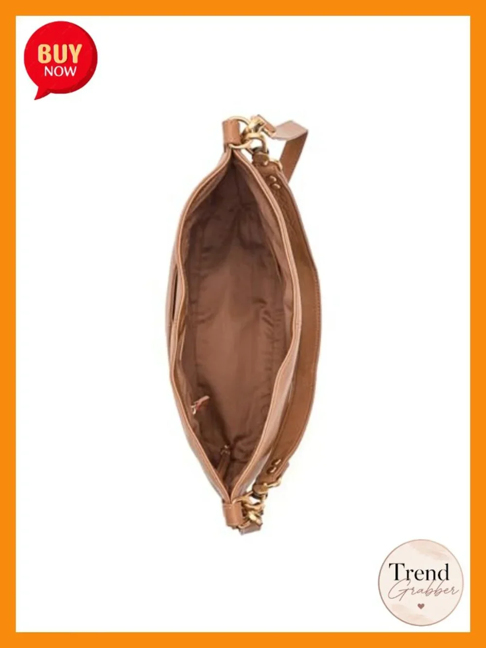 Leather Hobo Shoulder Bag with Phone Pocket and Hidden Magnet Closure